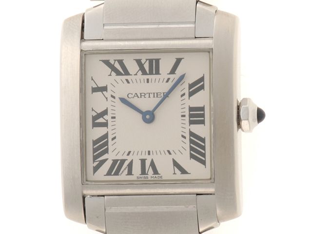CARTIER カルティエ ウォッチ タンクフランセーズMM 時計 WSTA0005 腕時計 ステンレス ホワイト クオーツ ボーイズ【中古】432 258,836円