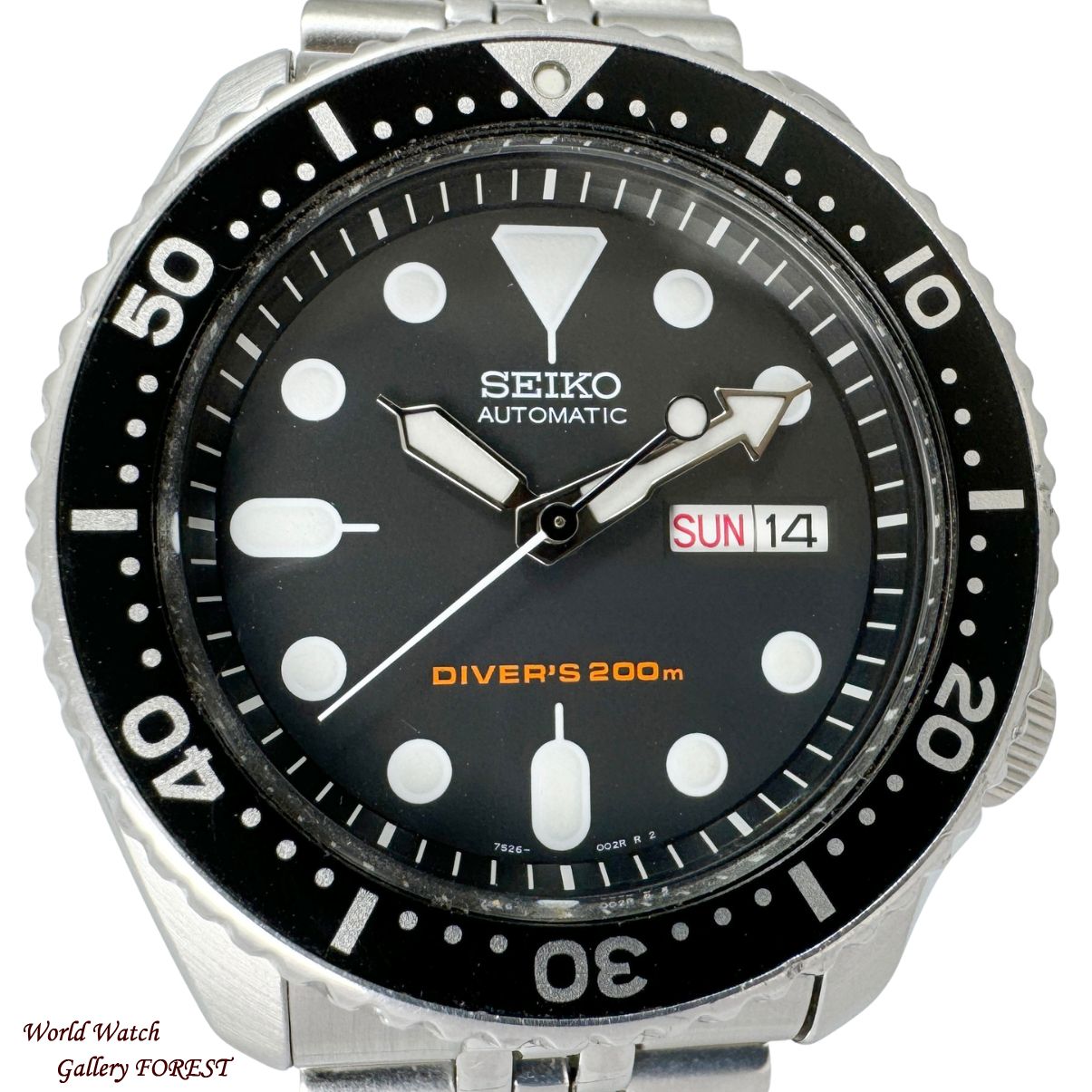 【セイコー SEIKO☆ブラックボーイ】SKX007K2 メンズ腕時計 中古 SKX007K2 7S26-0020自動巻き ダイバーズ 200M