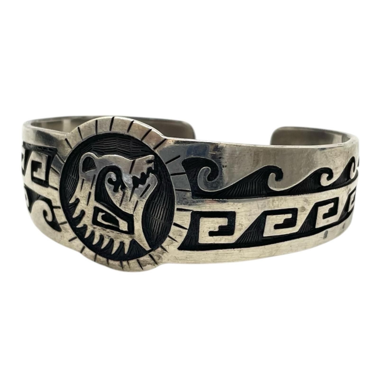 【中古】インディアンジュエリー　ホピ族　ベア バングル シルバー【尾張小牧店】 中古】インディアンジュエリー ホピ族 ベア バングル シルバー【尾張