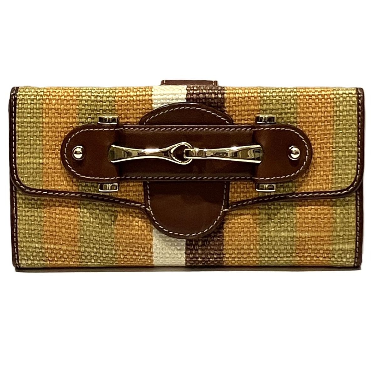 グッチ GUCCI 長財布 キャンバス レザー レディース