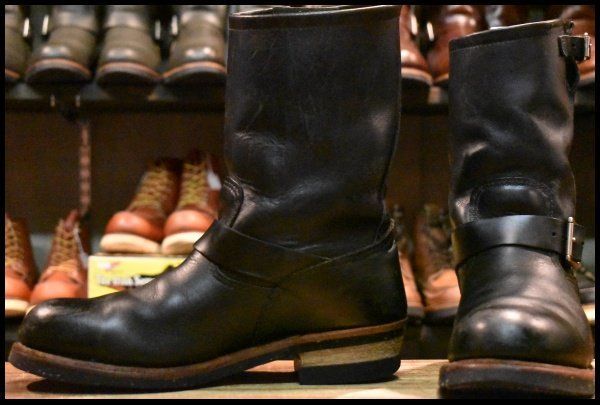 【9.5D 良品 09年】レッドウィング 2268 エンジニア 黒 ブラッククローム スチールトゥ ブーツ redwing HOPESMORE【GF393】