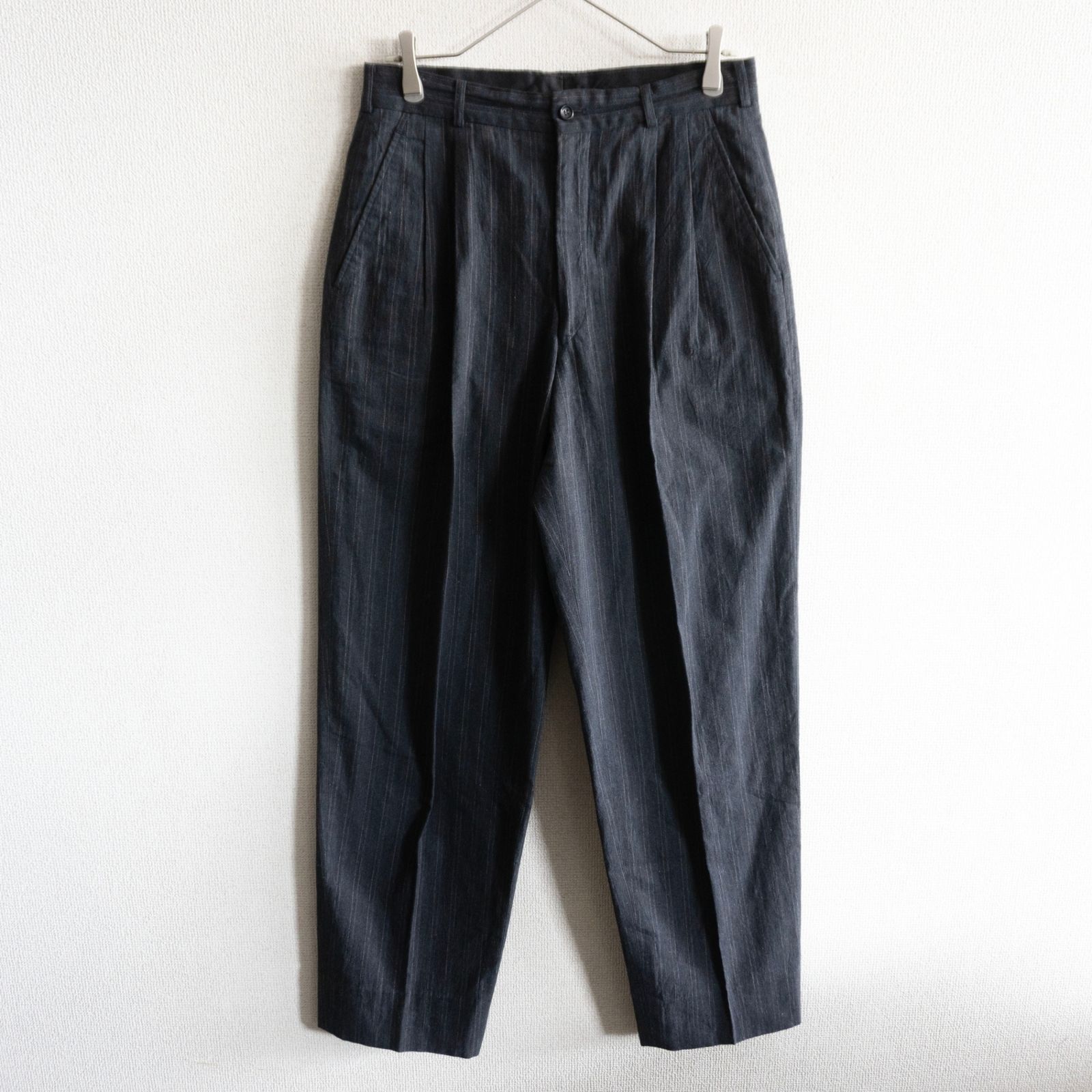 COMME des GARÇONS ストライプスラックス M 80S/アーカイブ】COMME des GARCONS HOMME 【2タック ストライプ