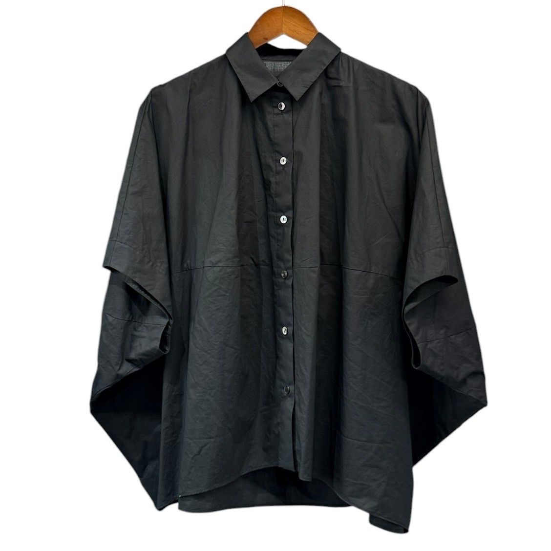 ENFOLD エンフォルド 26AW DRAPE HEXAGON SHIRT ドレープヘキサゴンシャツ 300JA230-0611 38 ブラック 15560