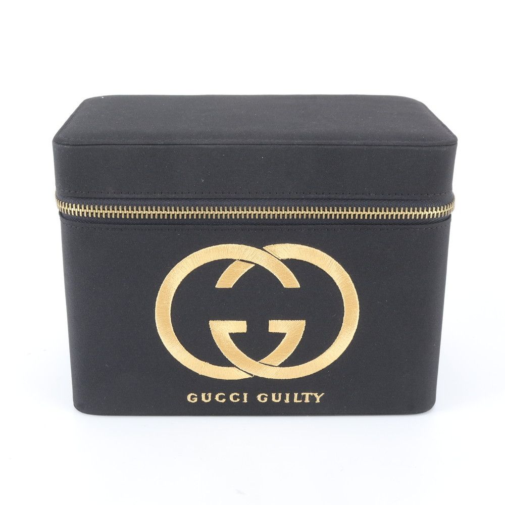 極美品 グッチ GUCCI GUILTY ロゴ 刺繍 バニティ バッグ 化粧ポーチ