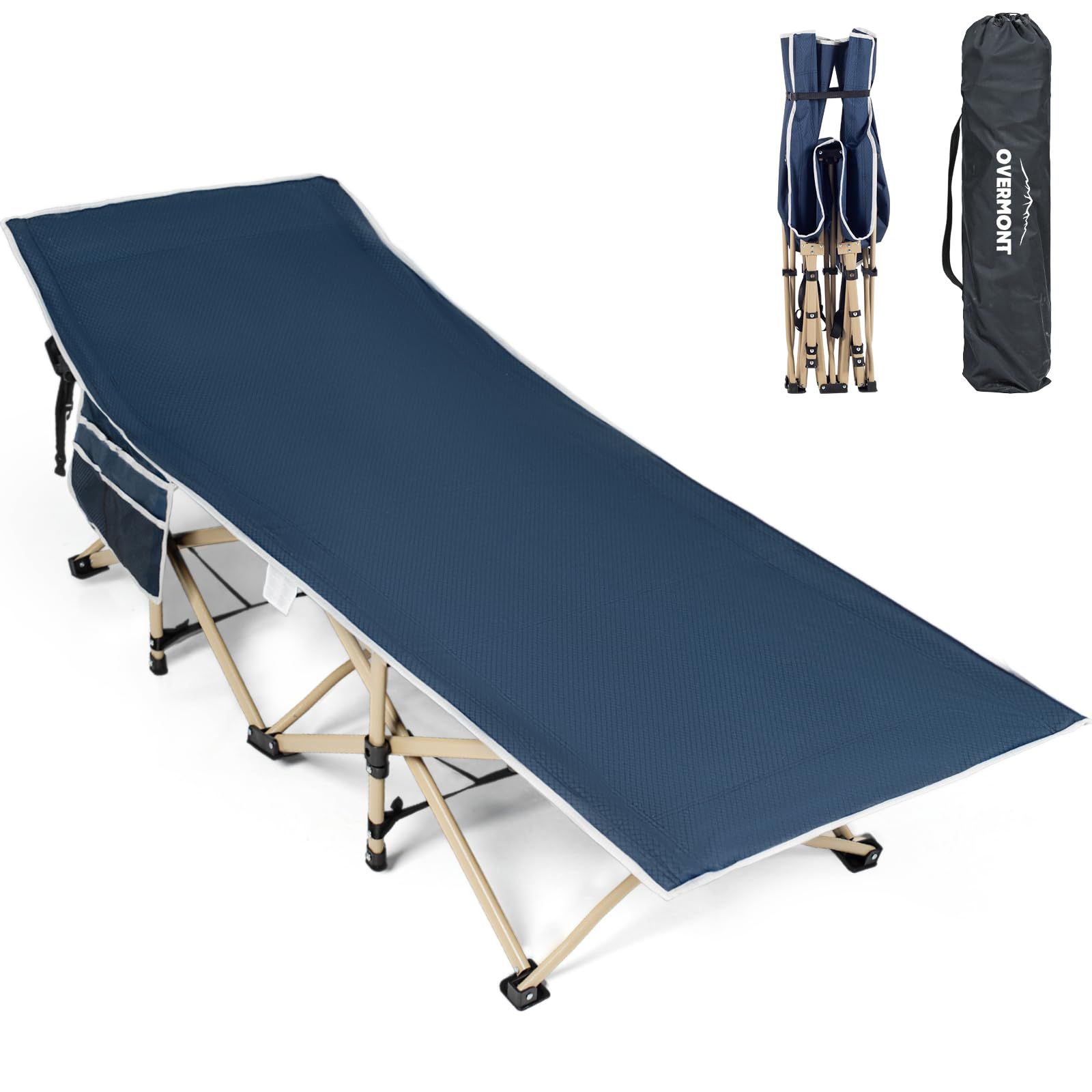 【迅速に発送】Overmont 折りたたみベッド 簡易ベッド キャンプコット【耐荷重250kg 71cm幅】アウトドアベッド コンパクト収納バッグ付き 屋内外兼用 組立不要 サマーベッド 野外 快適睡眠 e670adb1