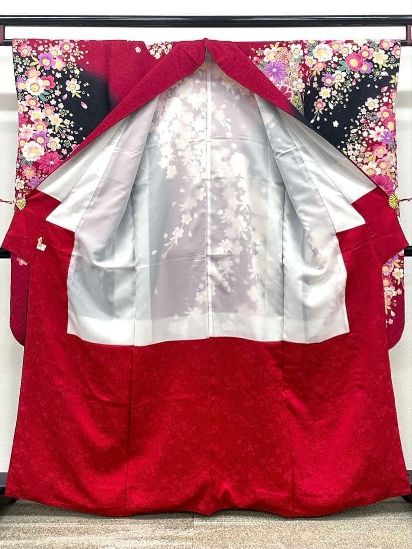 振袖 ラメ刺繍 金彩 銀通し 紋意匠 身丈158cm 撥水加工済 HKT194 