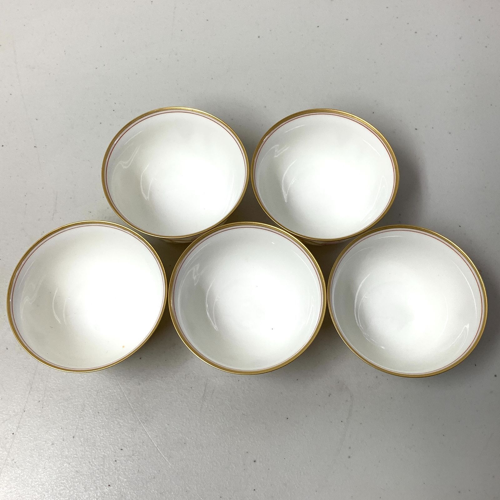 未使用品 香蘭社 湯呑 花柄 湯呑み ピンク 金縁 花柄 5客 セット
