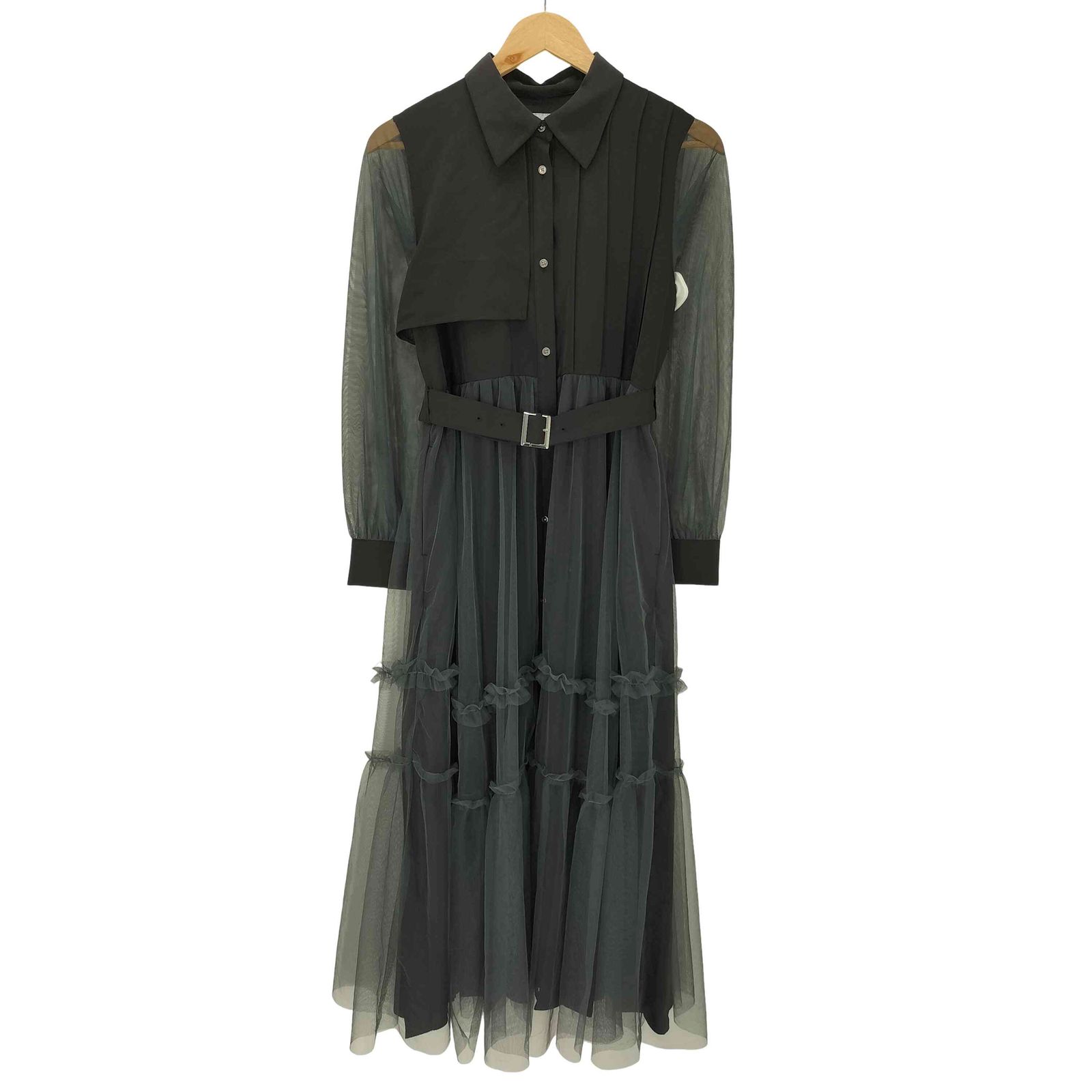 【美品】ハレ HARE 26SS シアー チュール プリーツ ワンピース ロング ハレ HARE 26SS シアー チュール プリーツ ワンピース ロング丈
