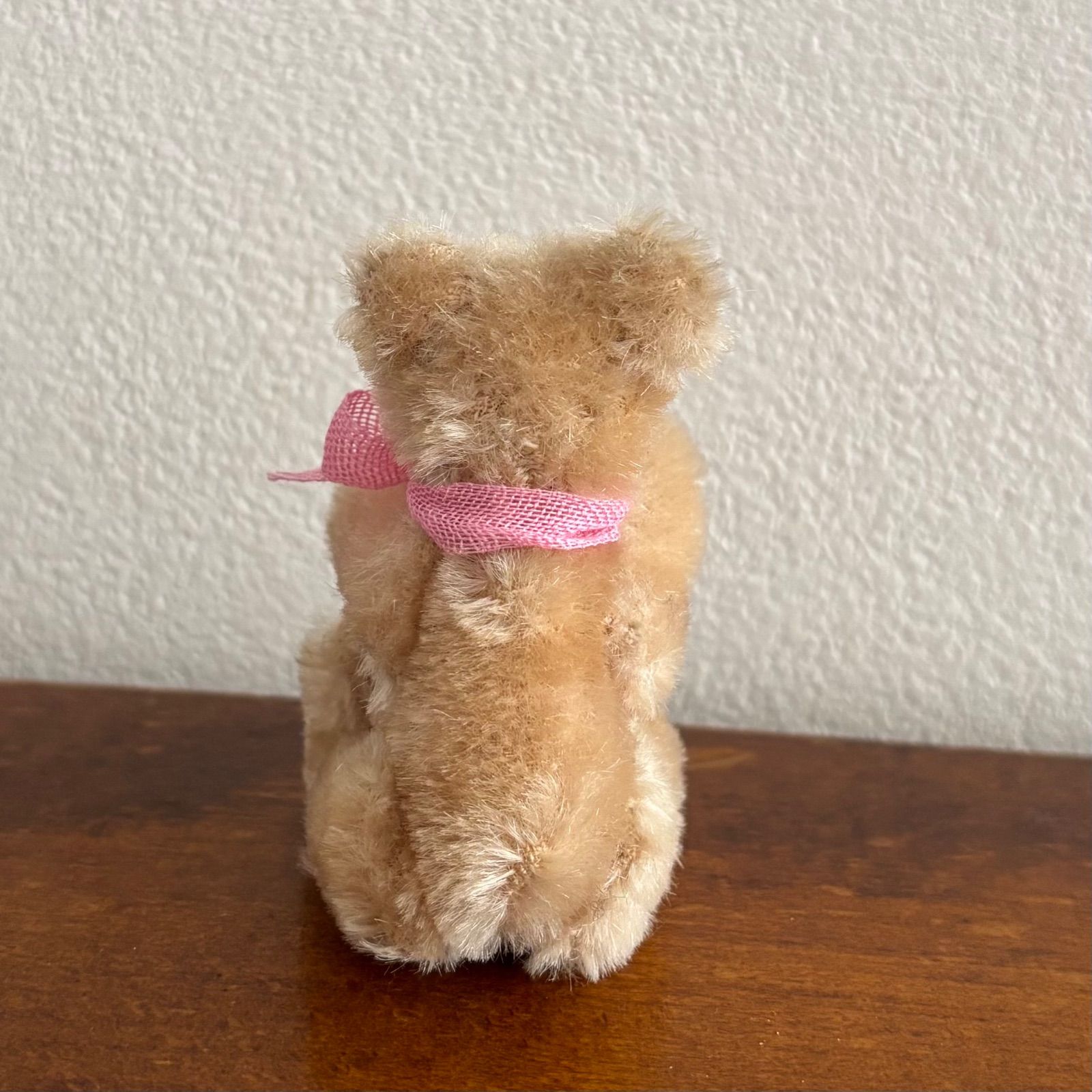 Steiff テディベア クリーム色 ピンクリボン ヴィンテージ シュタイフ テディベア ピンクリボン - メルカリ