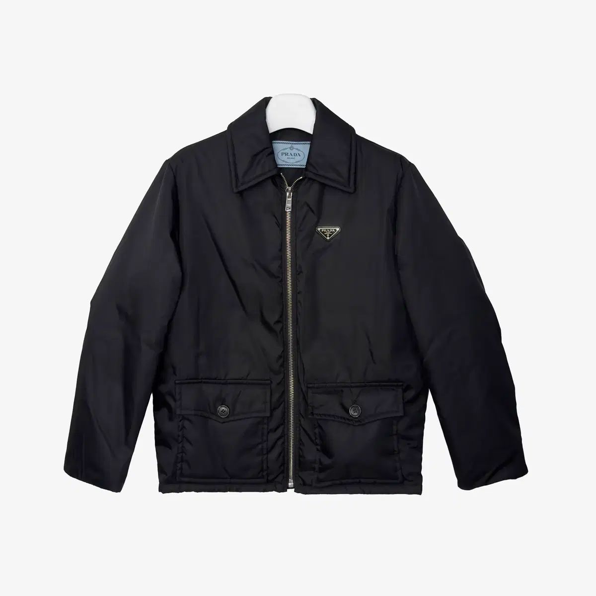 38 未使用 PRADA ベルト リナイロン ダウン ジャケット ブラック 2LRFSG7P