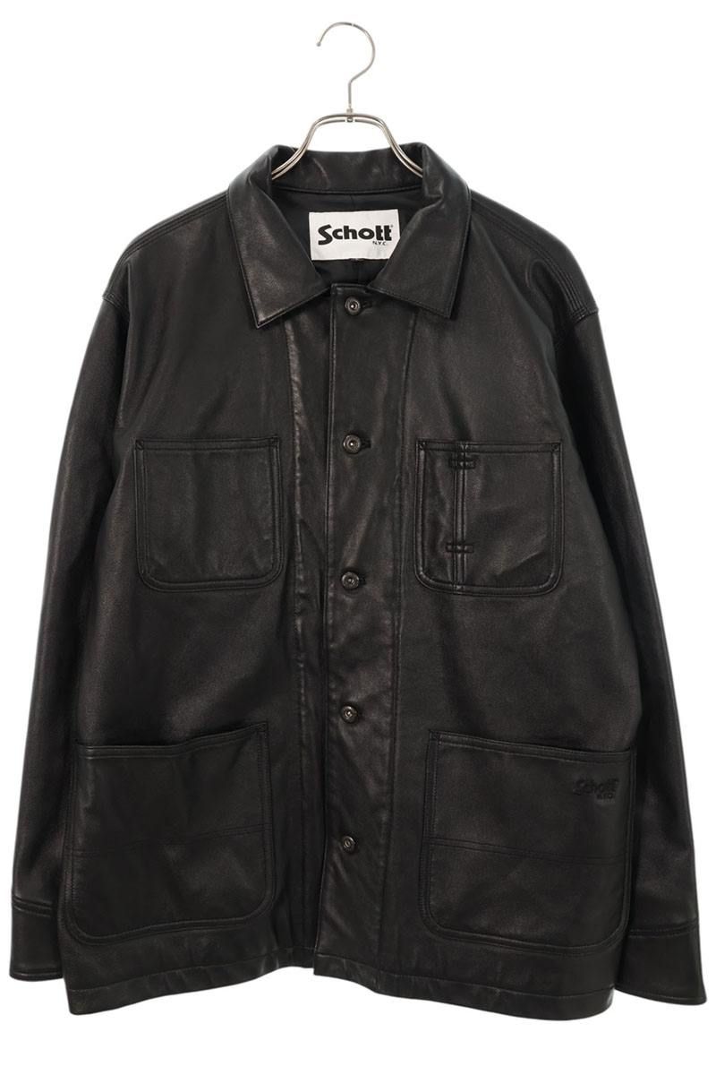 オーバーオール　レザー　L ショット LAMB LEATHER COVERALL 782-3950079 ラムカバーオールレザー