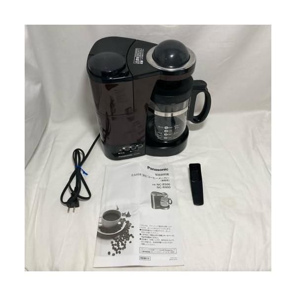 【中古】パナソニック コーヒーメーカー ミル付き ステンレスフィルター付き 浄水機能 ブラウン NC-R500-T
