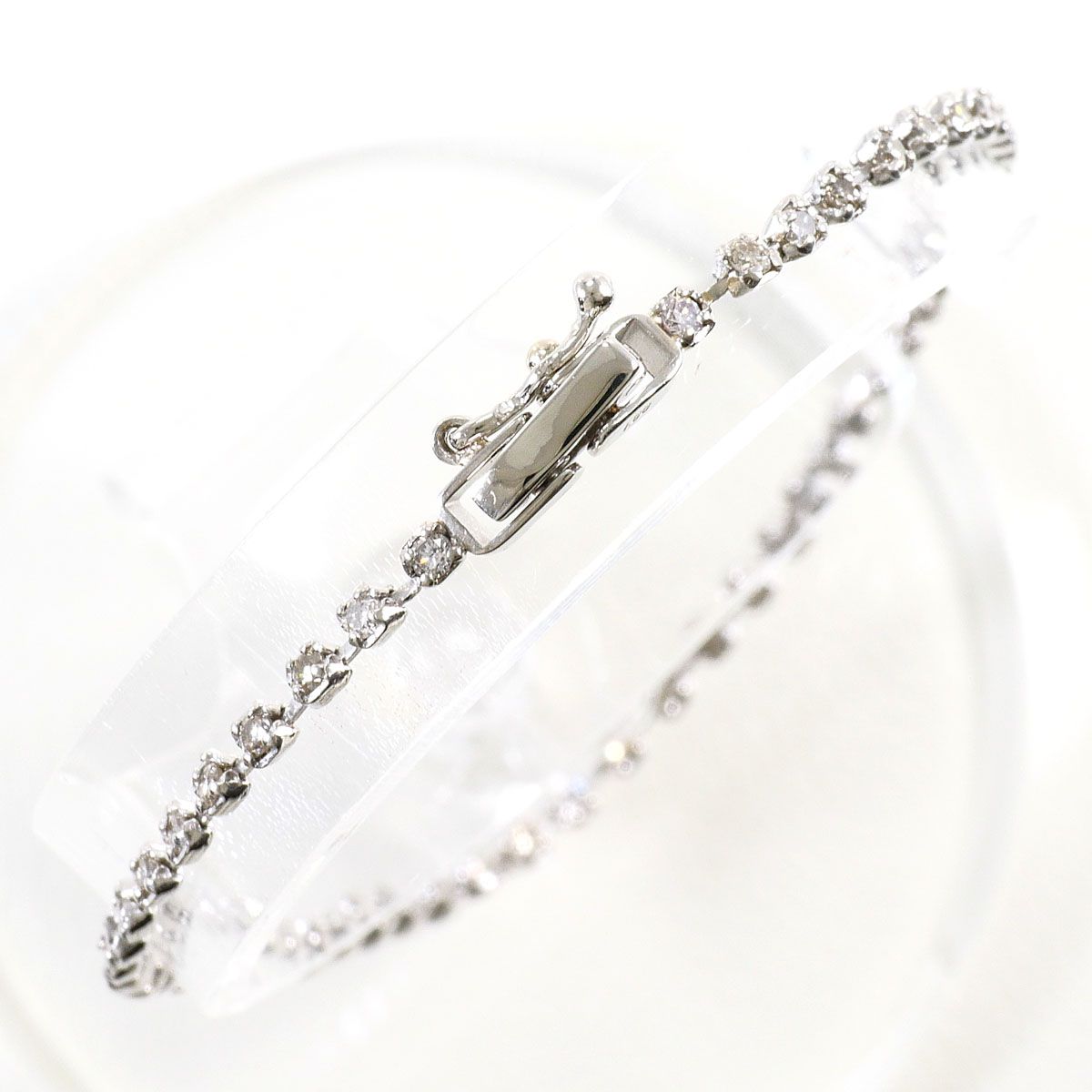 Pt850 ダイヤモンド1.8ctブレスレット PT850/プラチナ ブレスレット ダイヤモンド 1.00ct 鑑別書 総重量約4.4