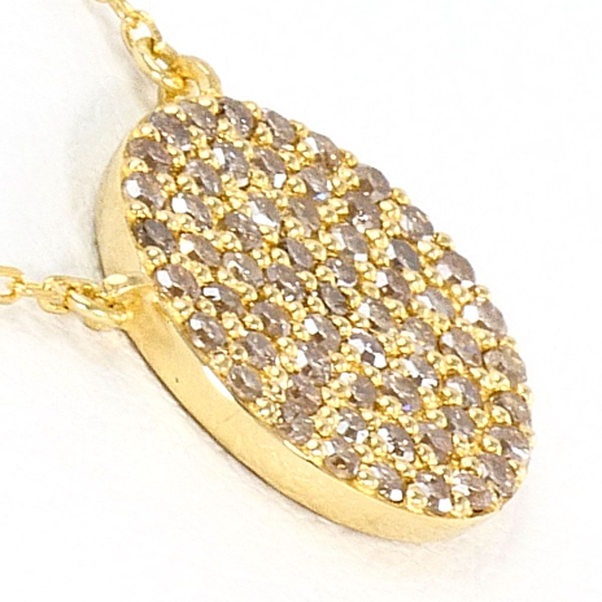 K18YG ネックレス ブラウンダイヤモンド 0.36ct 総重量約2.2g 約40cm