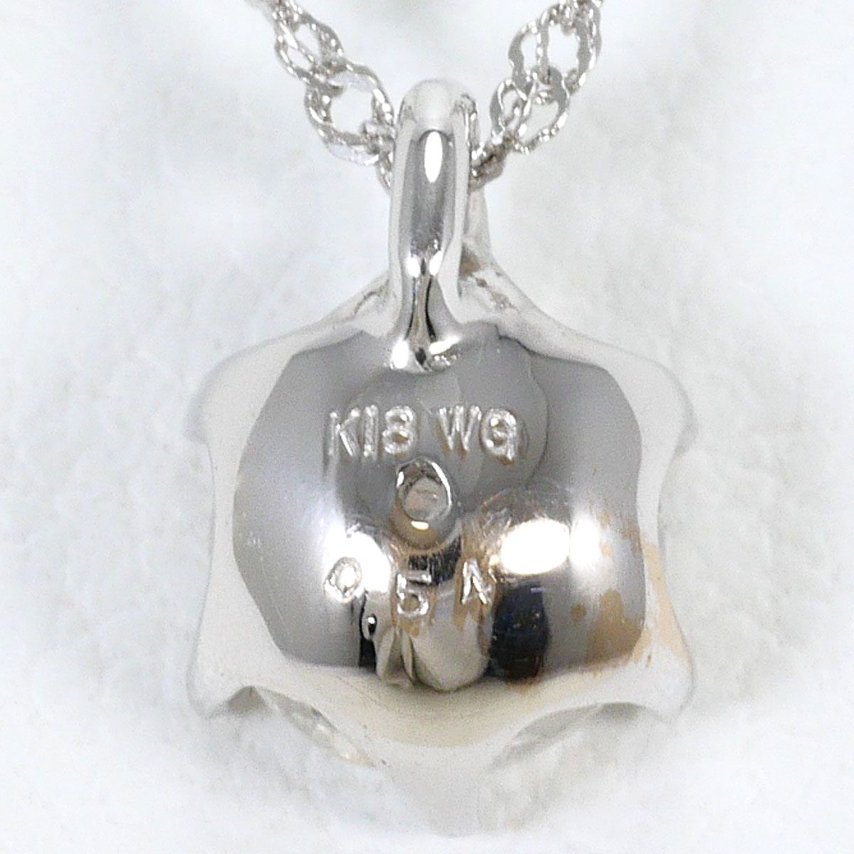 K18WG ネックレス ダイヤモンド 0.54ct I1 鑑定書 総重量約1.2g 約45cm