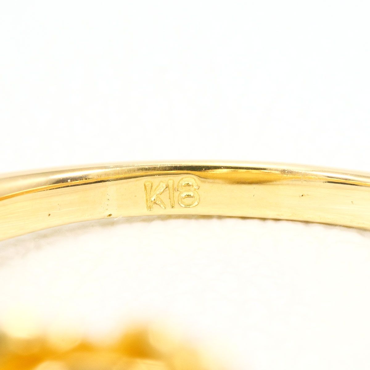 K18YG リング・指輪 9.5号 ダイヤモンド 0.22ct 鑑別書 総重量約3.5g