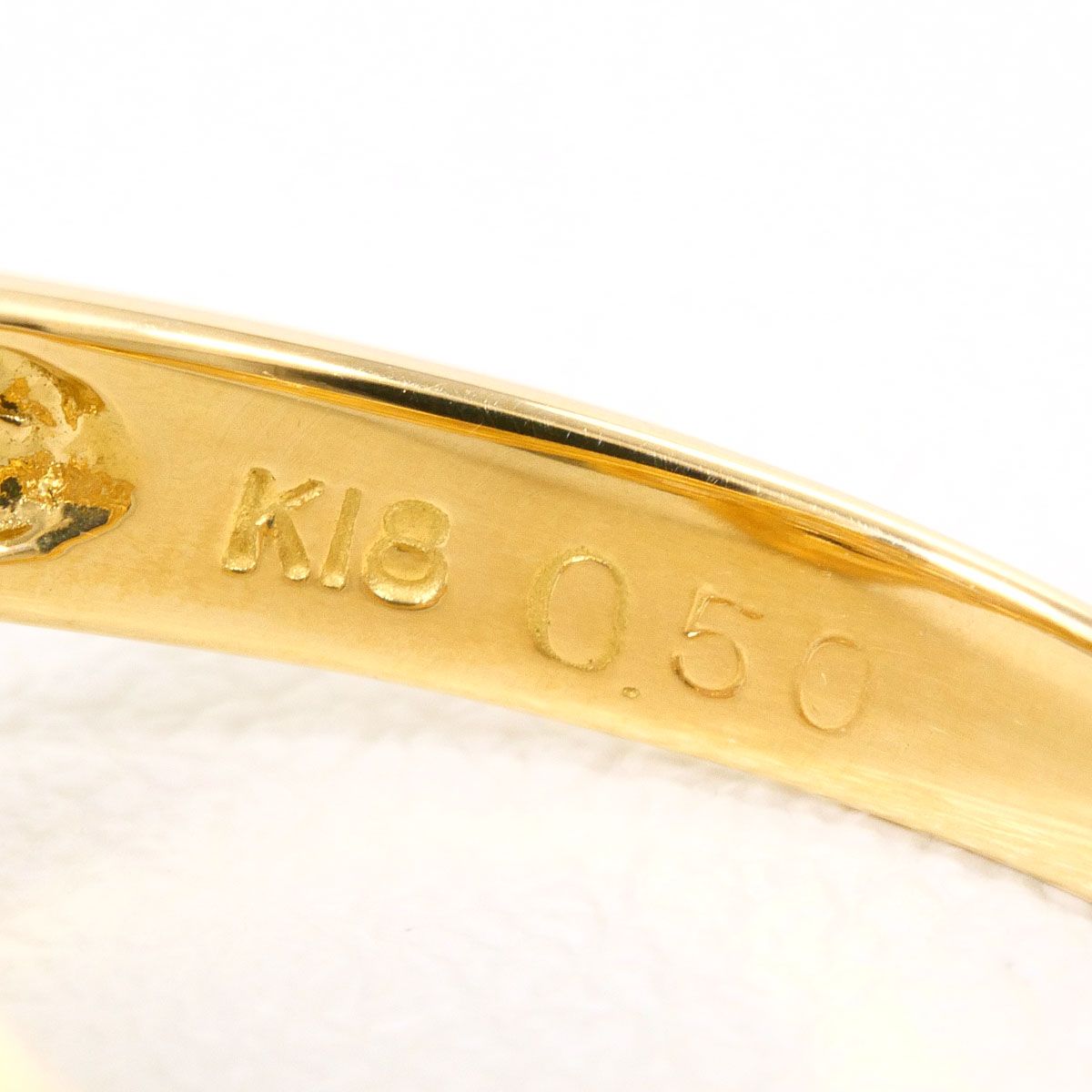 K18YG リング・指輪 12号 ダイヤモンド 0.50ct 鑑別書 総重量約3.2g