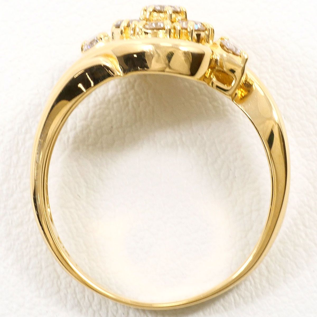 K18YG リング・指輪 12号 ダイヤモンド 0.50ct 鑑別書 総重量約3.2g
