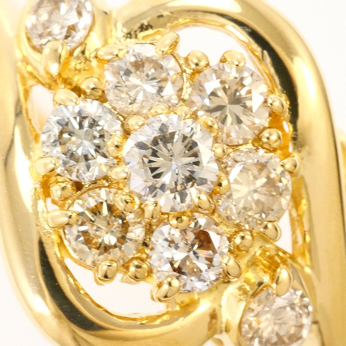 K18YG リング・指輪 12号 ダイヤモンド 0.50ct 鑑別書 総重量約3.2g
