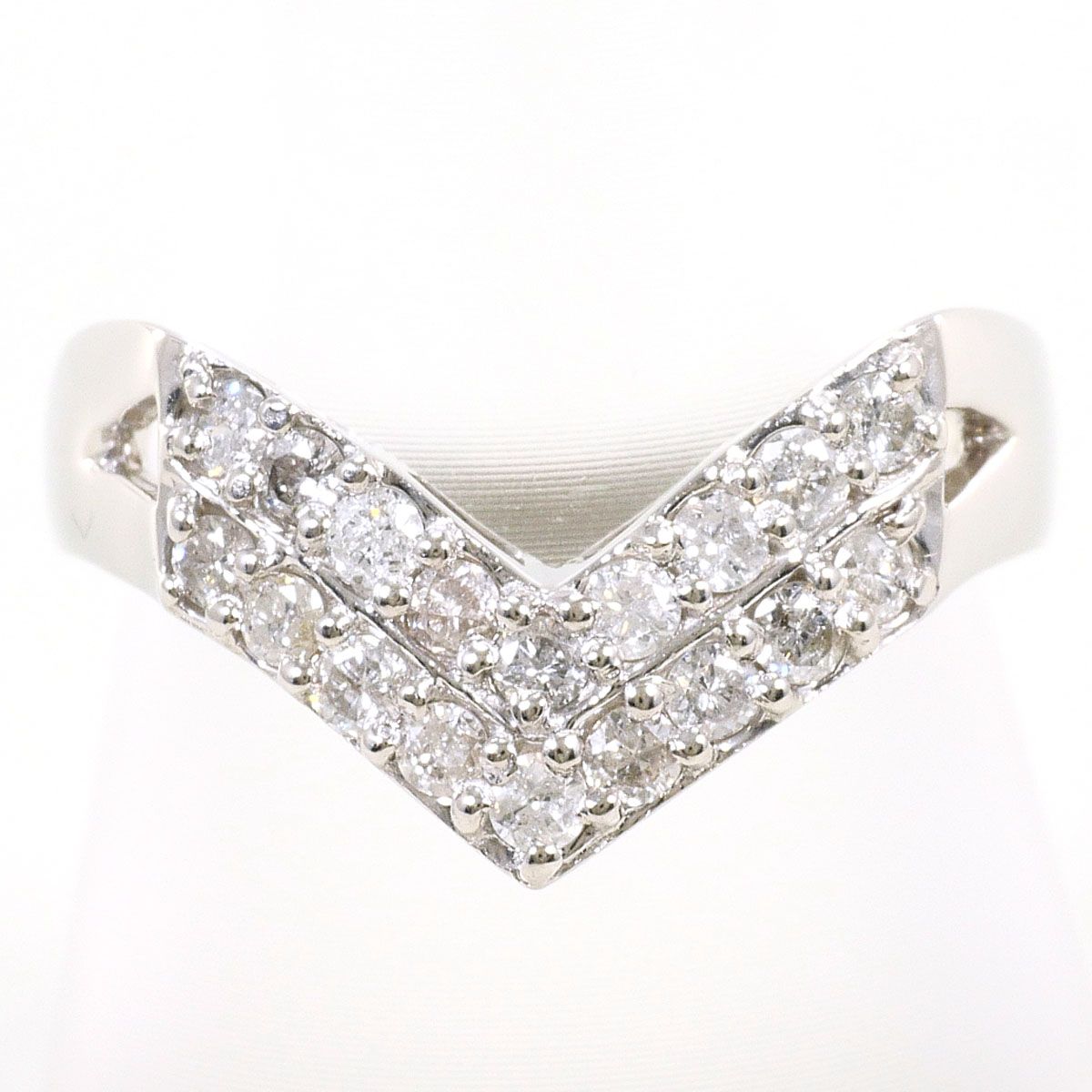 PT900/プラチナ リング・指輪 14号 ダイヤモンド 0.48ct 鑑別書 総重量