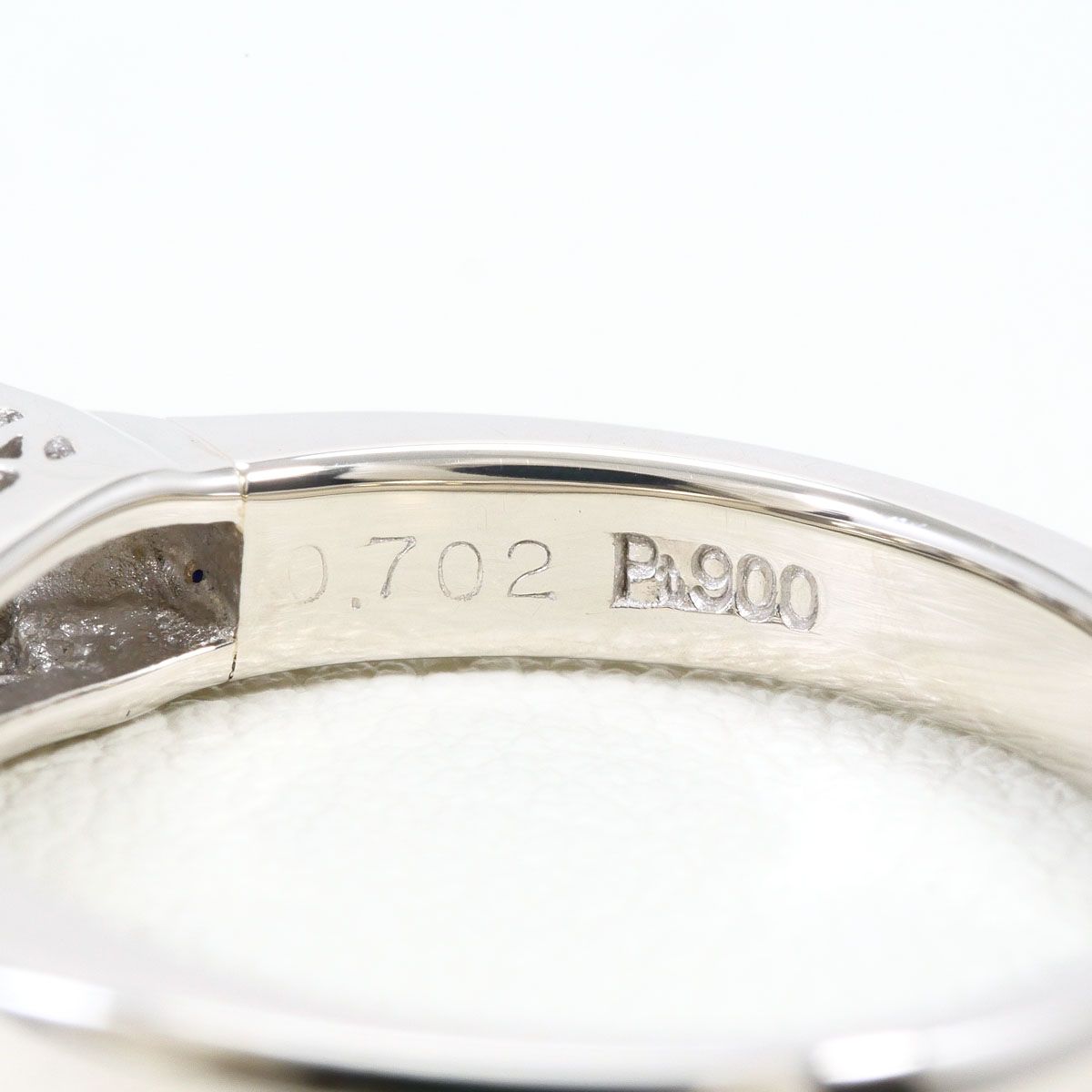 PT900/プラチナ リング・指輪 14号 ダイヤモンド 0.702ct 鑑別書 総
