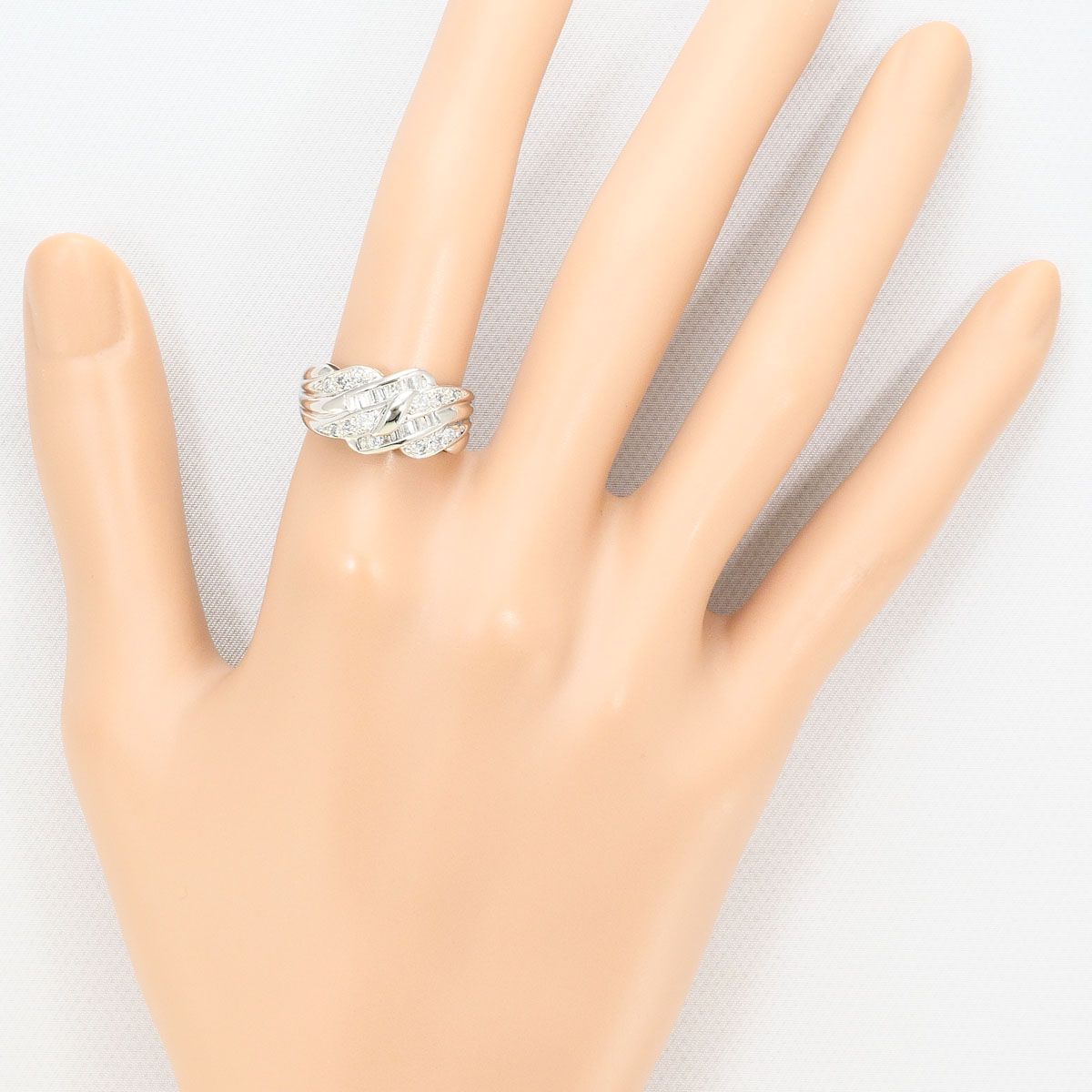 PT900/プラチナ リング・指輪 13号 ダイヤモンド 0.47ct 鑑別書 総重量