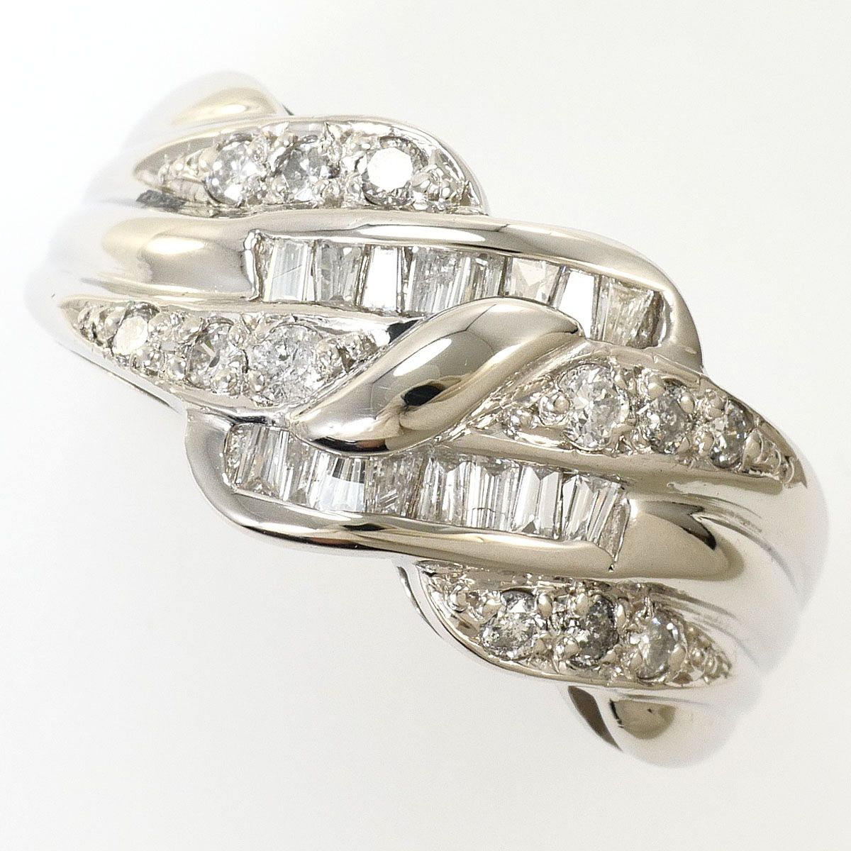 PT900/プラチナ リング・指輪 13号 ダイヤモンド 0.47ct 鑑別書 総重量