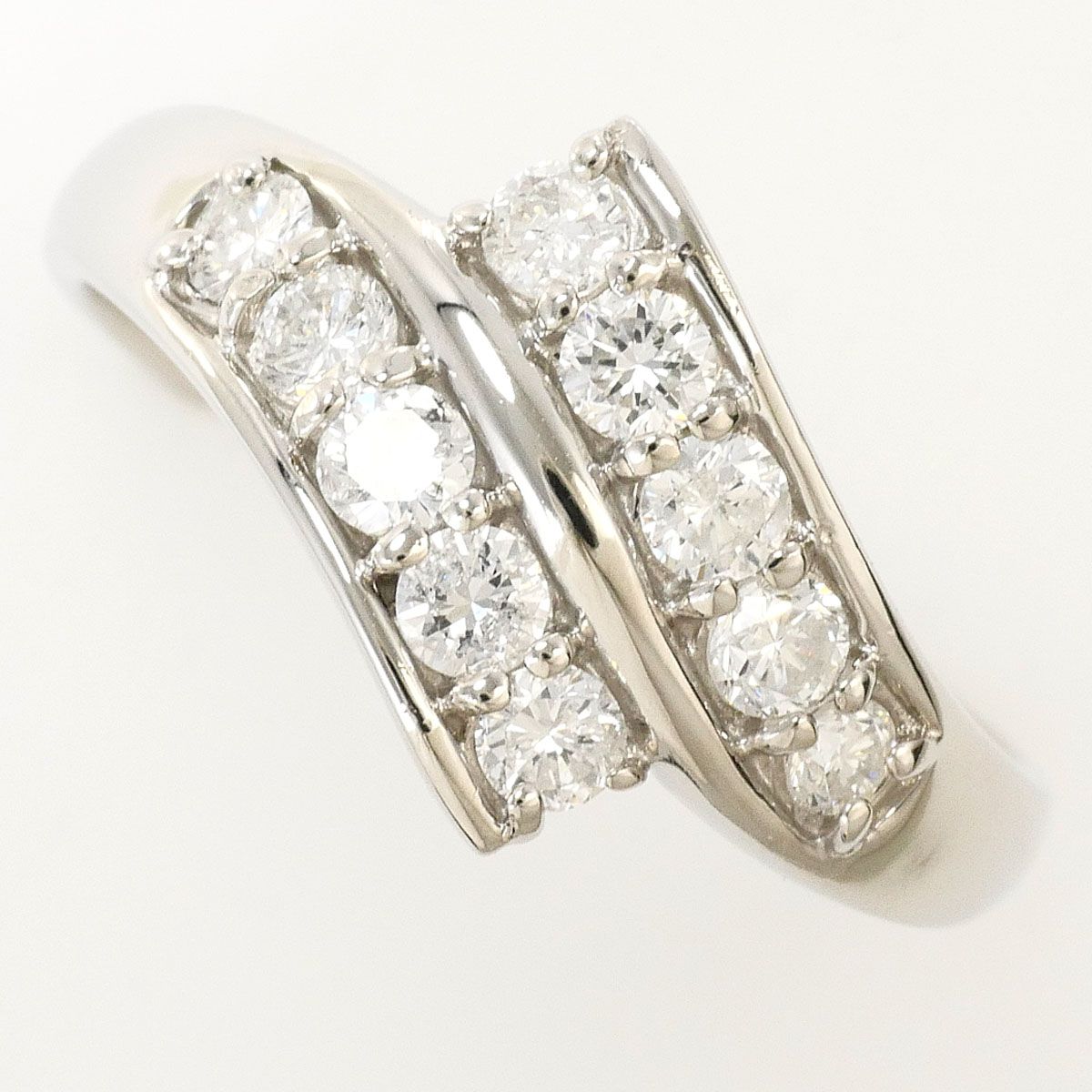 PT900/プラチナ リング・指輪 10号 ダイヤモンド 0.50ct 鑑別書 総重量
