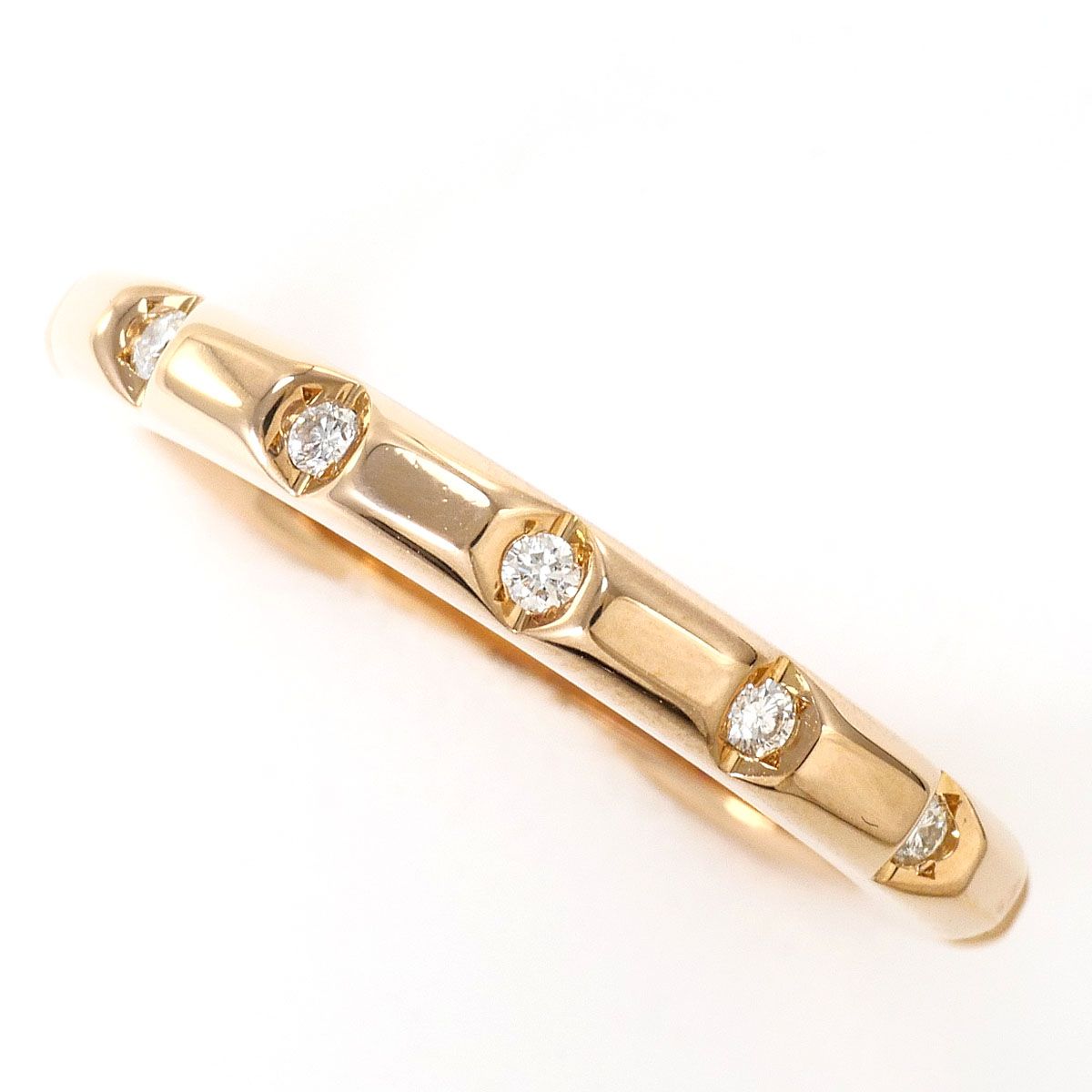K18PG リング・指輪 10号 ダイヤモンド 0.12ct ルビー 鑑別書 総重量約 