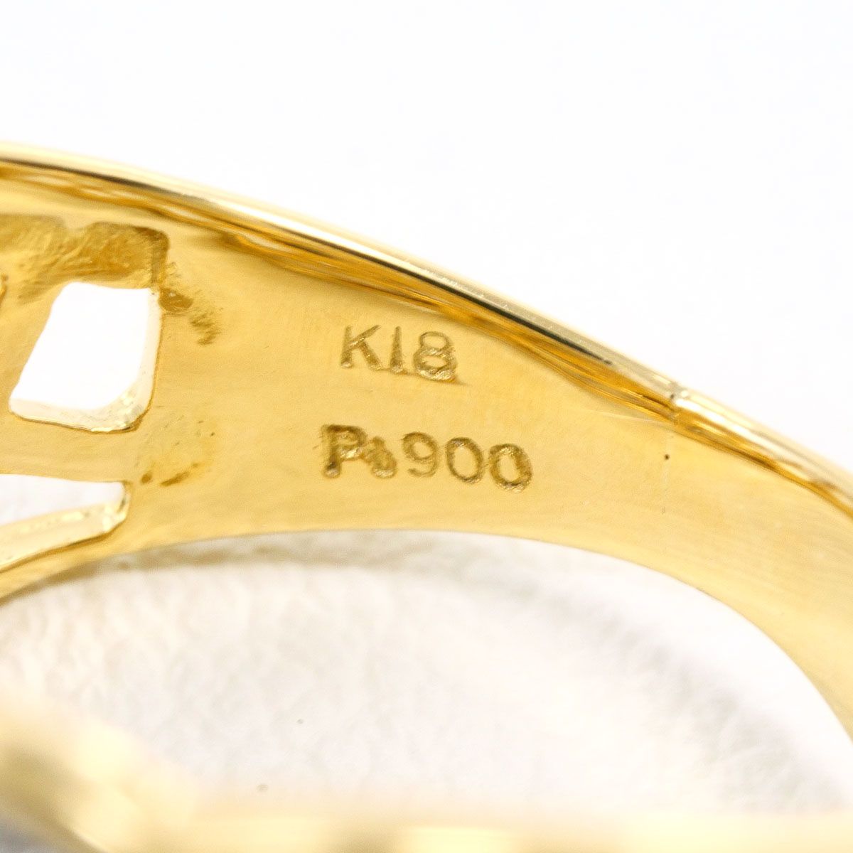 PT900/プラチナ K18YG リング・指輪 10号 ダイヤモンド 鑑別書 総重量