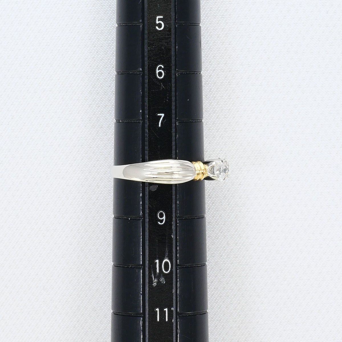 PT900/プラチナ K18YG リング・指輪 8号 ダイヤモンド 0.5ct 鑑別書 総