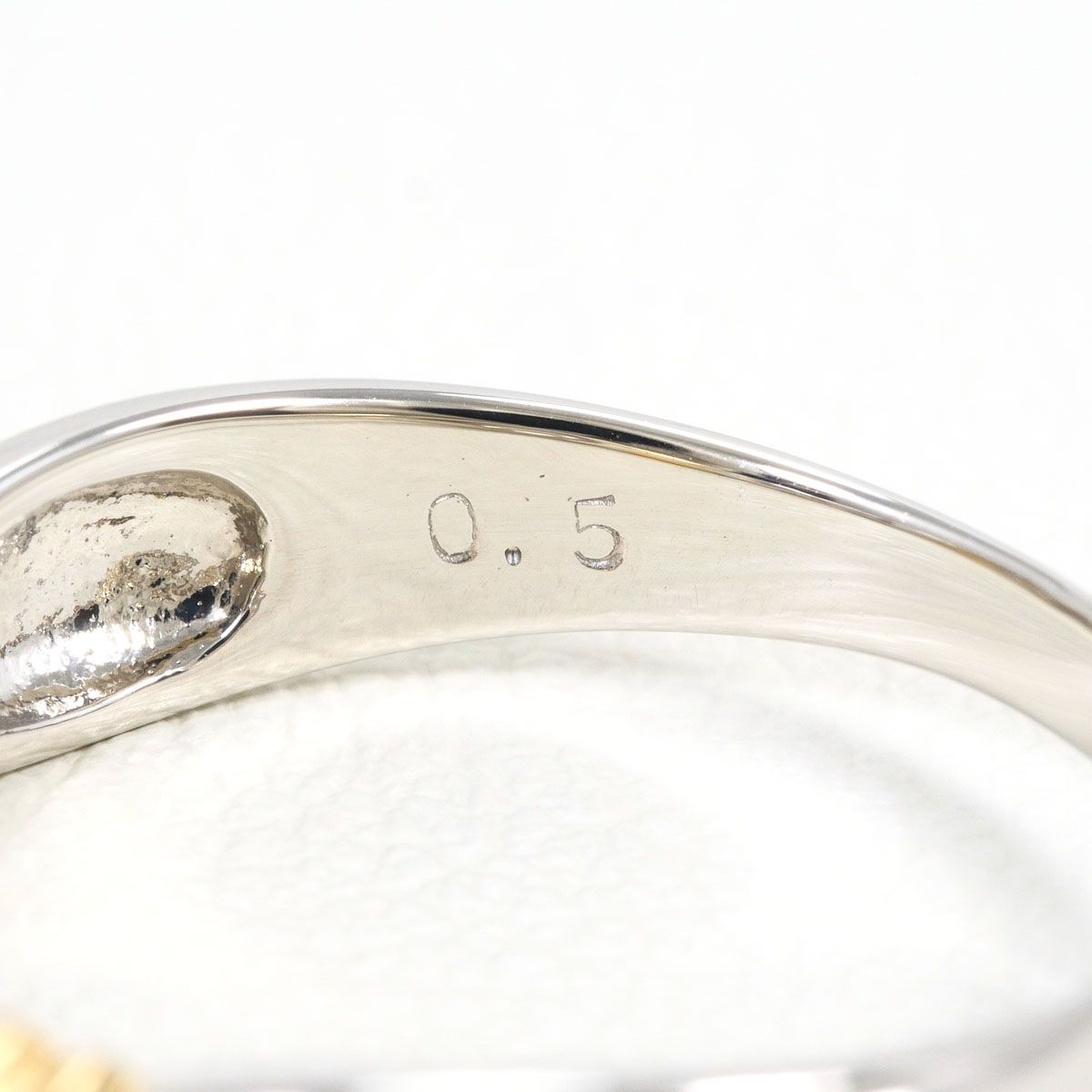 PT900/プラチナ K18YG リング・指輪 8号 ダイヤモンド 0.5ct 鑑別書 総