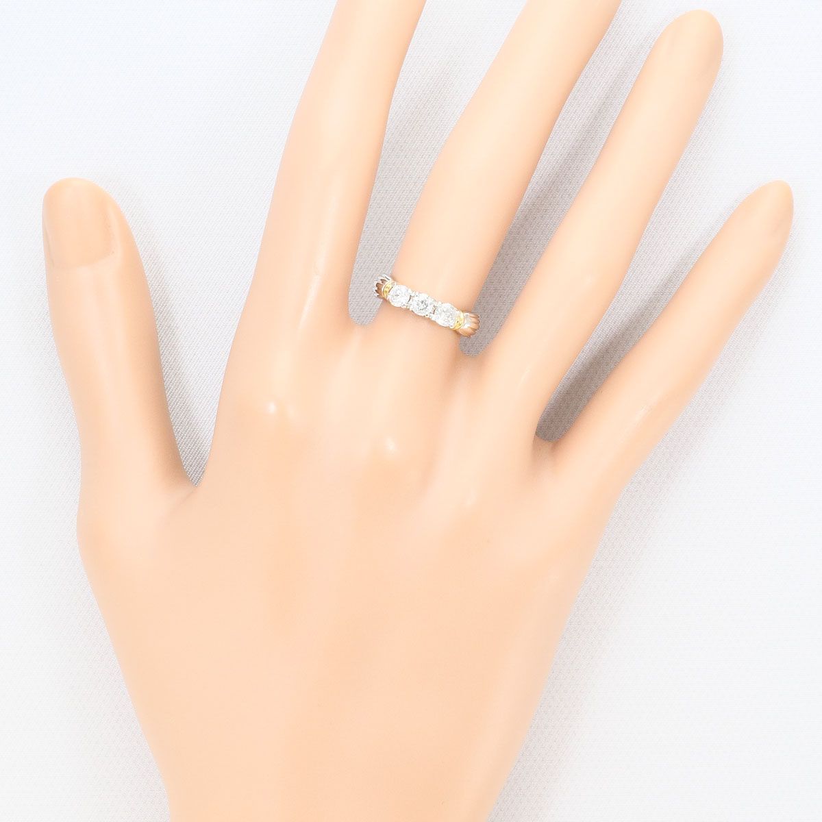 PT900/プラチナ K18YG リング・指輪 8号 ダイヤモンド 0.5ct 鑑別書 総