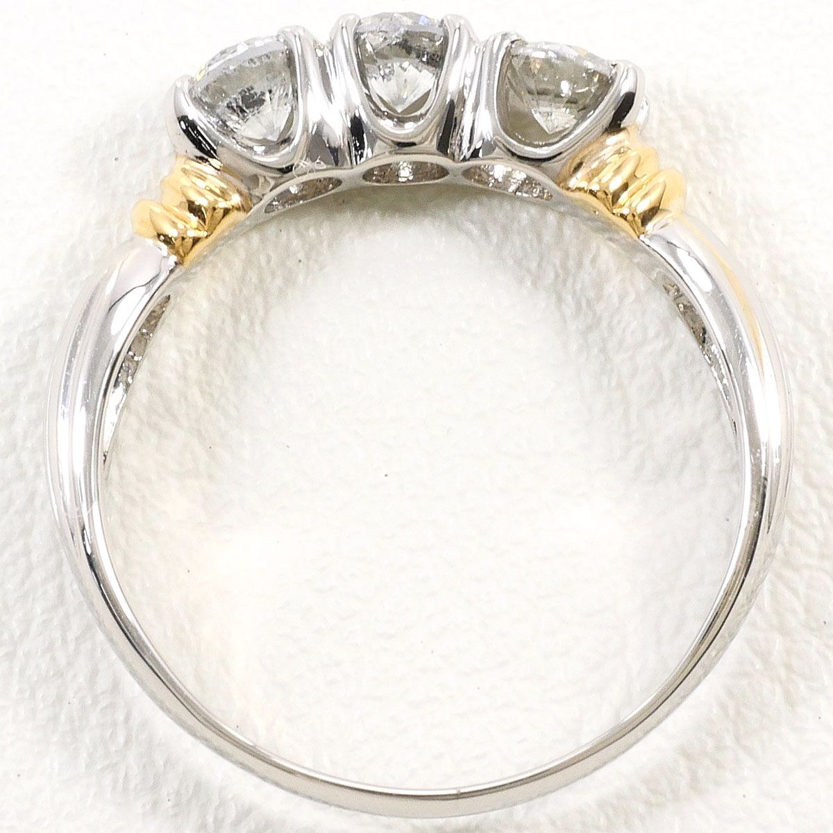 PT900/プラチナ K18YG リング・指輪 8号 ダイヤモンド 0.5ct 鑑別書 総