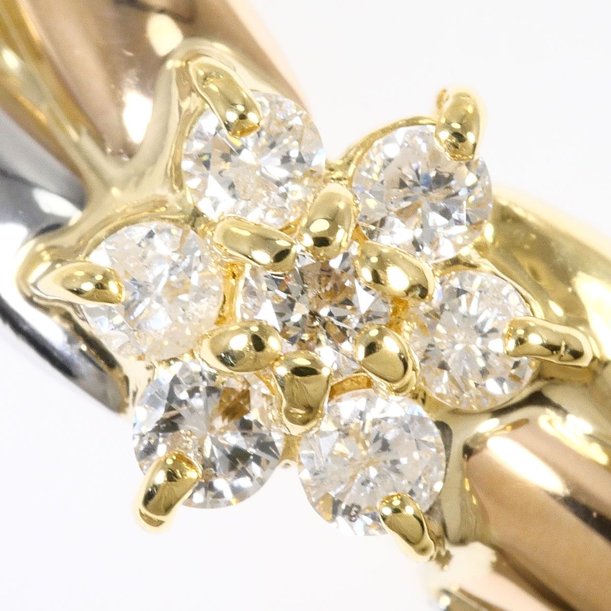 PT900/プラチナ K18YGPG リング・指輪 11号 ダイヤモンド 0.15ct 鑑別