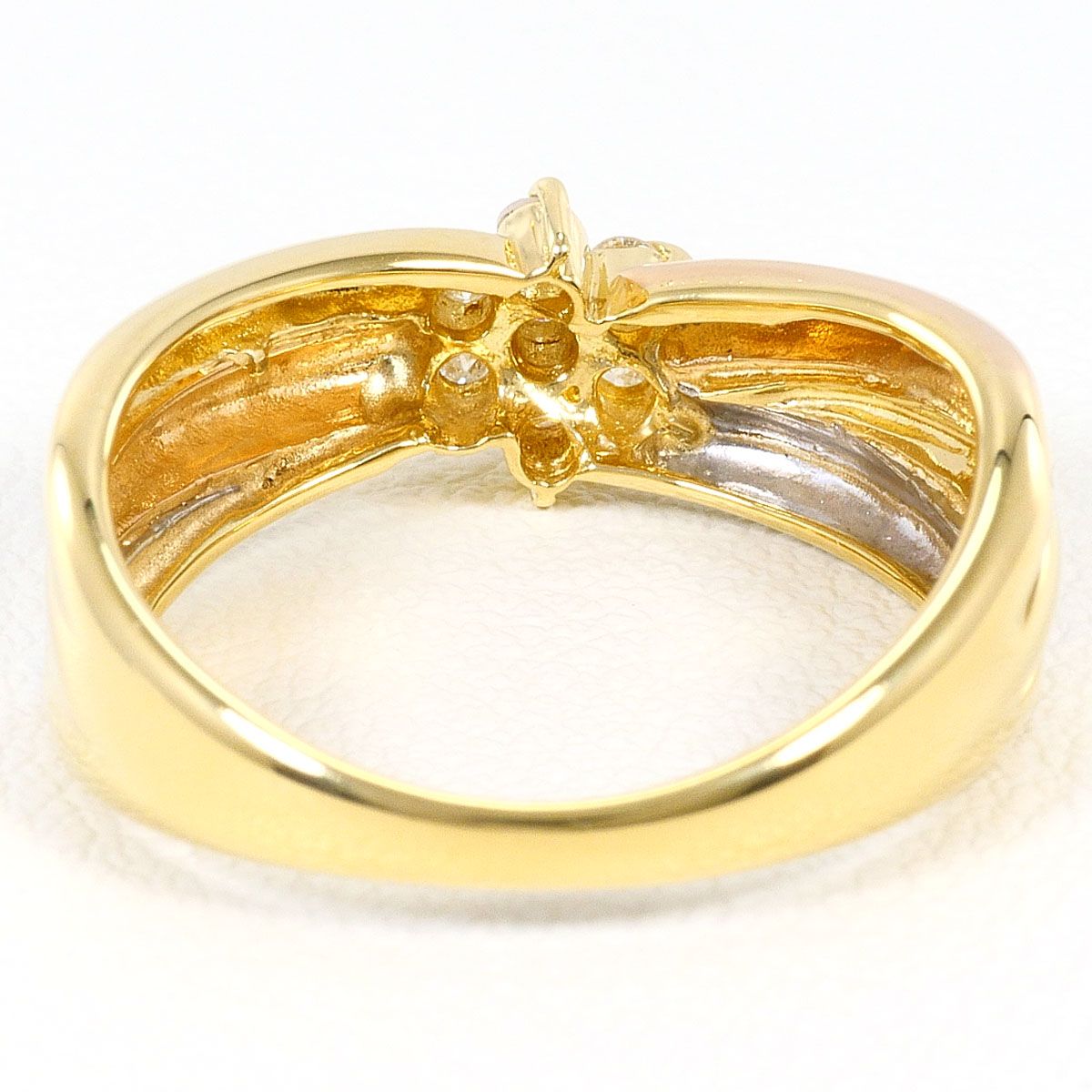 PT900/プラチナ K18YGPG リング・指輪 11号 ダイヤモンド 0.15ct 鑑別