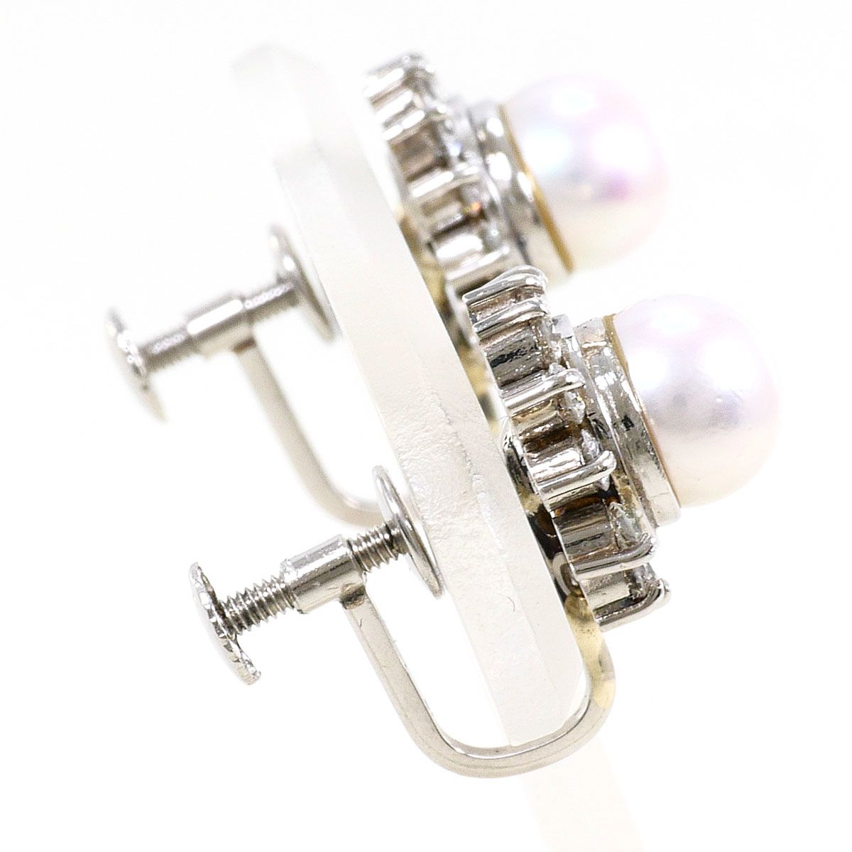 PT900/プラチナ PT850/プラチナ イヤリング clip-on earrings アコヤ