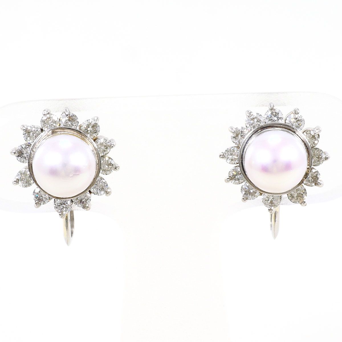 PT900/プラチナ PT850/プラチナ イヤリング clip-on earrings アコヤ
