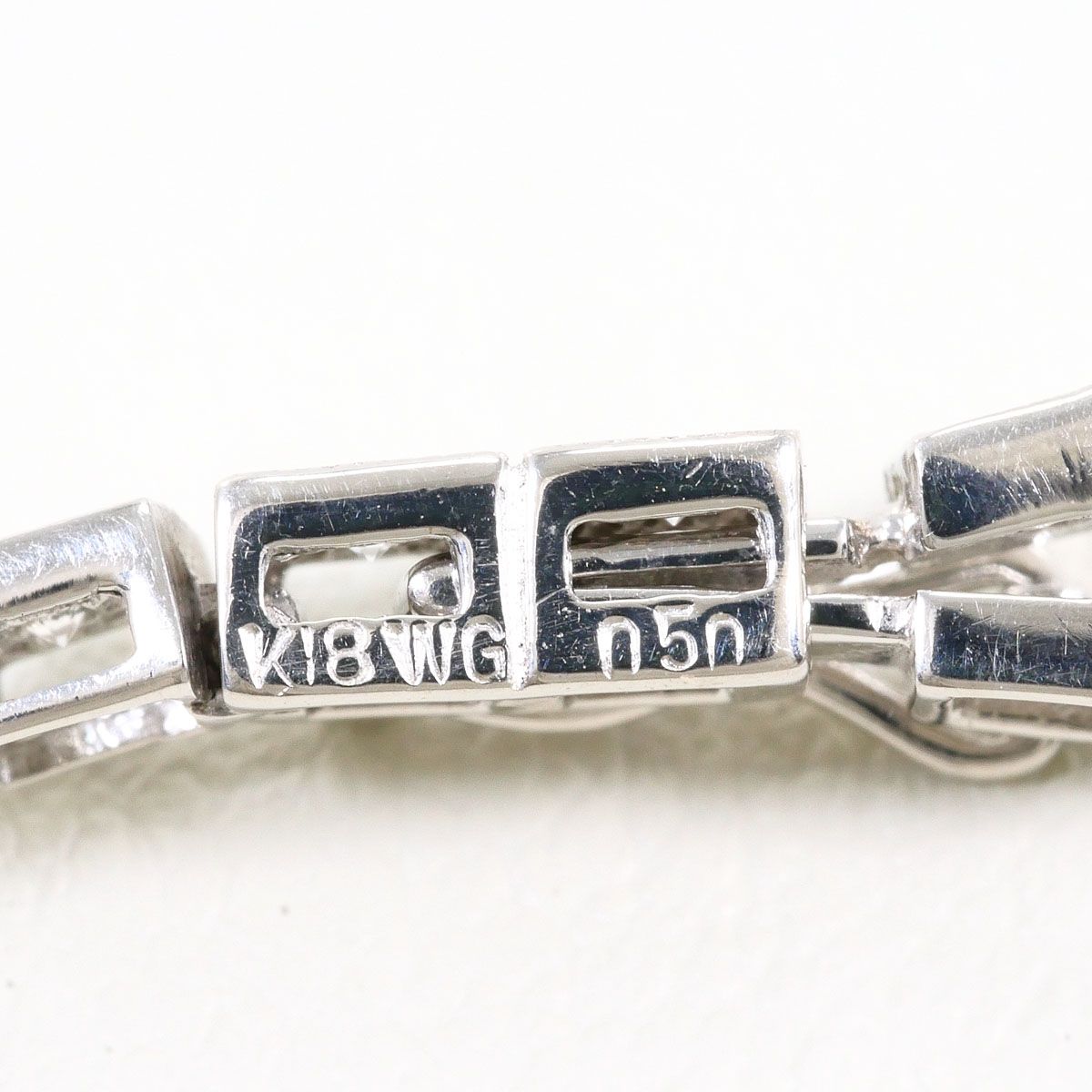 K18WG K14WG ブレスレット ダイヤモンド 0.50ct 鑑別書 総重量約9.0g
