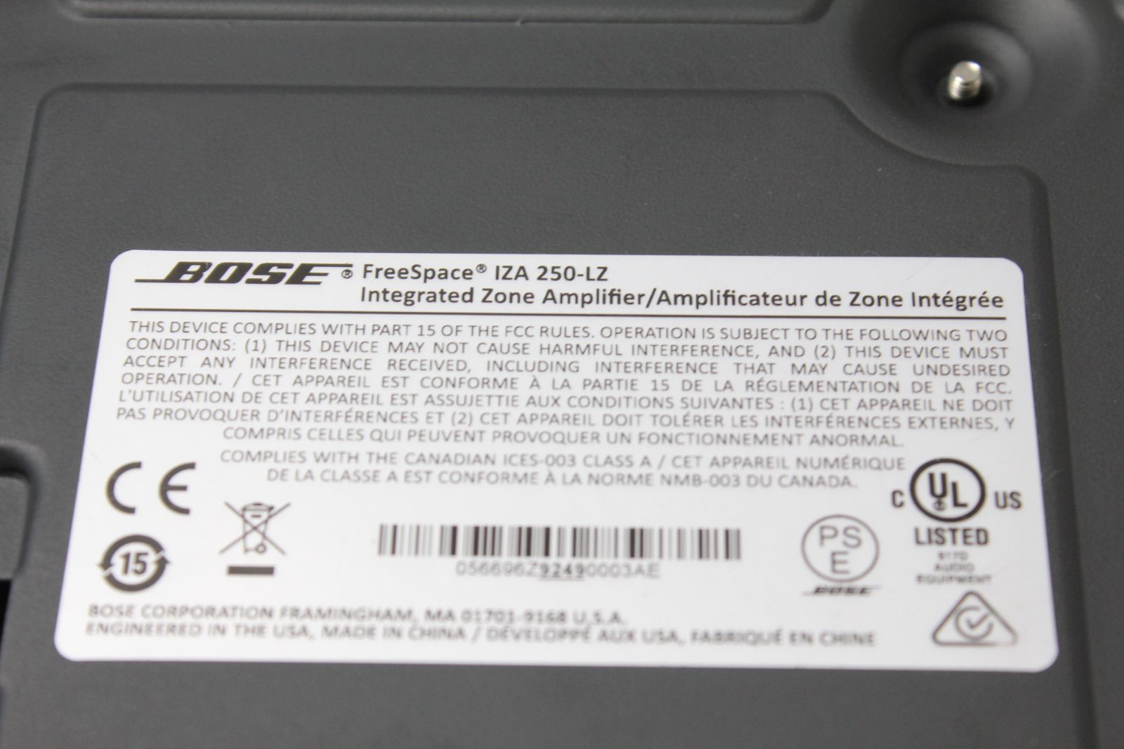 現状品】Bose/FreeSpace IZA250-LZ/コンパクトミキサーパワーアンプ ⑤
