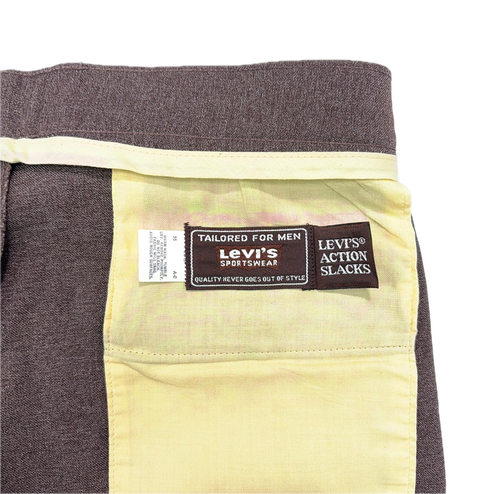 70s 80s LEVIS リーバイス アクションスラックス パンツ ブラウン 茶色 