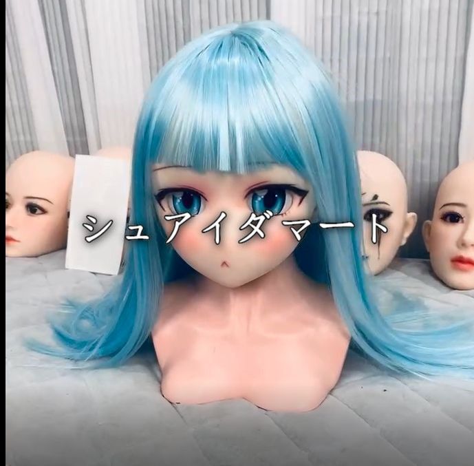 ソフトTPEドールヘッドドールパーツリアルドール135-168cmドール適用　ウィッグ選べる　ジョイントボルト付き　 M16 撮影用　 鑑賞用 水洗い可能
