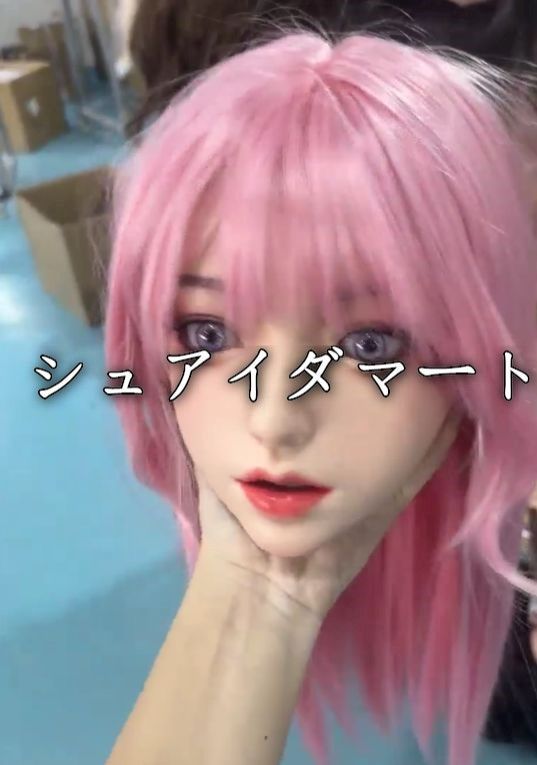 上品ソフトシリコン ヘッド　頭部単品　眼球選べる　リアルガール頭　髪と眉毛、まつ毛も植毛　リアル口腔 舌歯　 M16 等身大ドール用頭　ドール　パーツ　撮影　 鑑賞用 水洗い可能　マネキンパーツ　リアルドール
