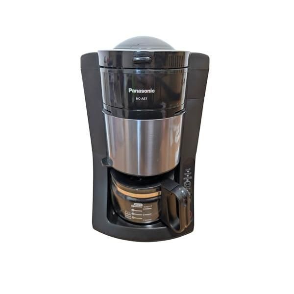 【中古】パナソニック コーヒーメーカー 全自動 ミル付き 沸騰浄水機能 デカフェ豆コース搭載 670ml ブラック NC-A57-K