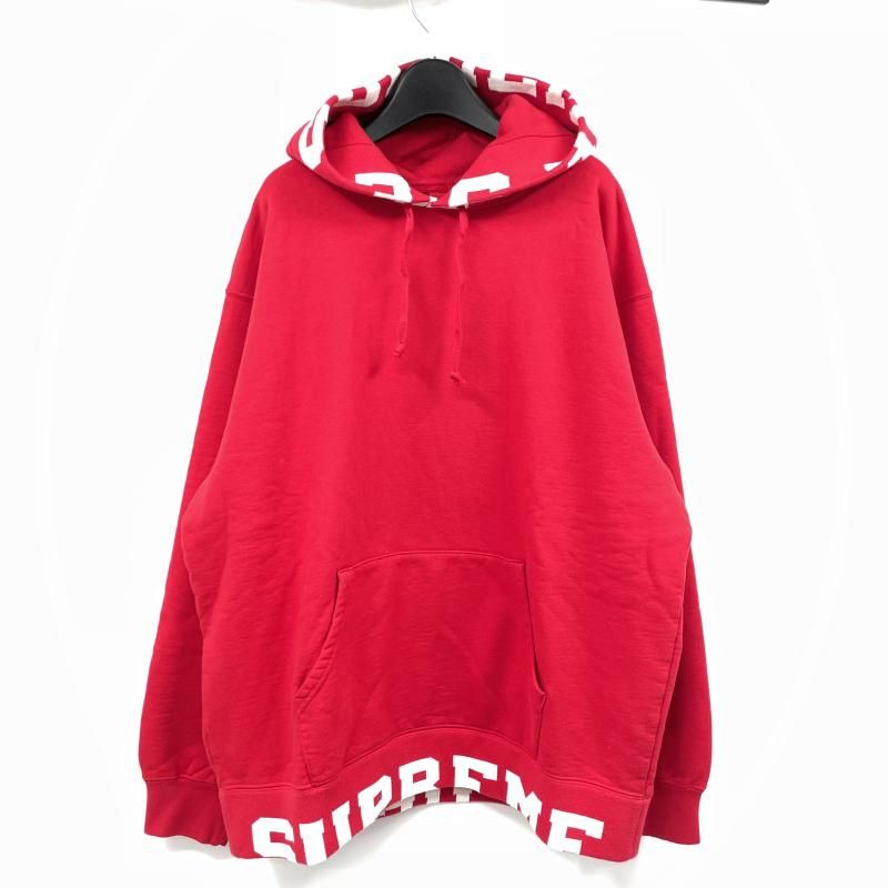 本日限定値下げ　最安値　新品未使用　Supreme 中古】Supreme19AW Mirrored Logo Hooded Sweatshirt サイズL レッド