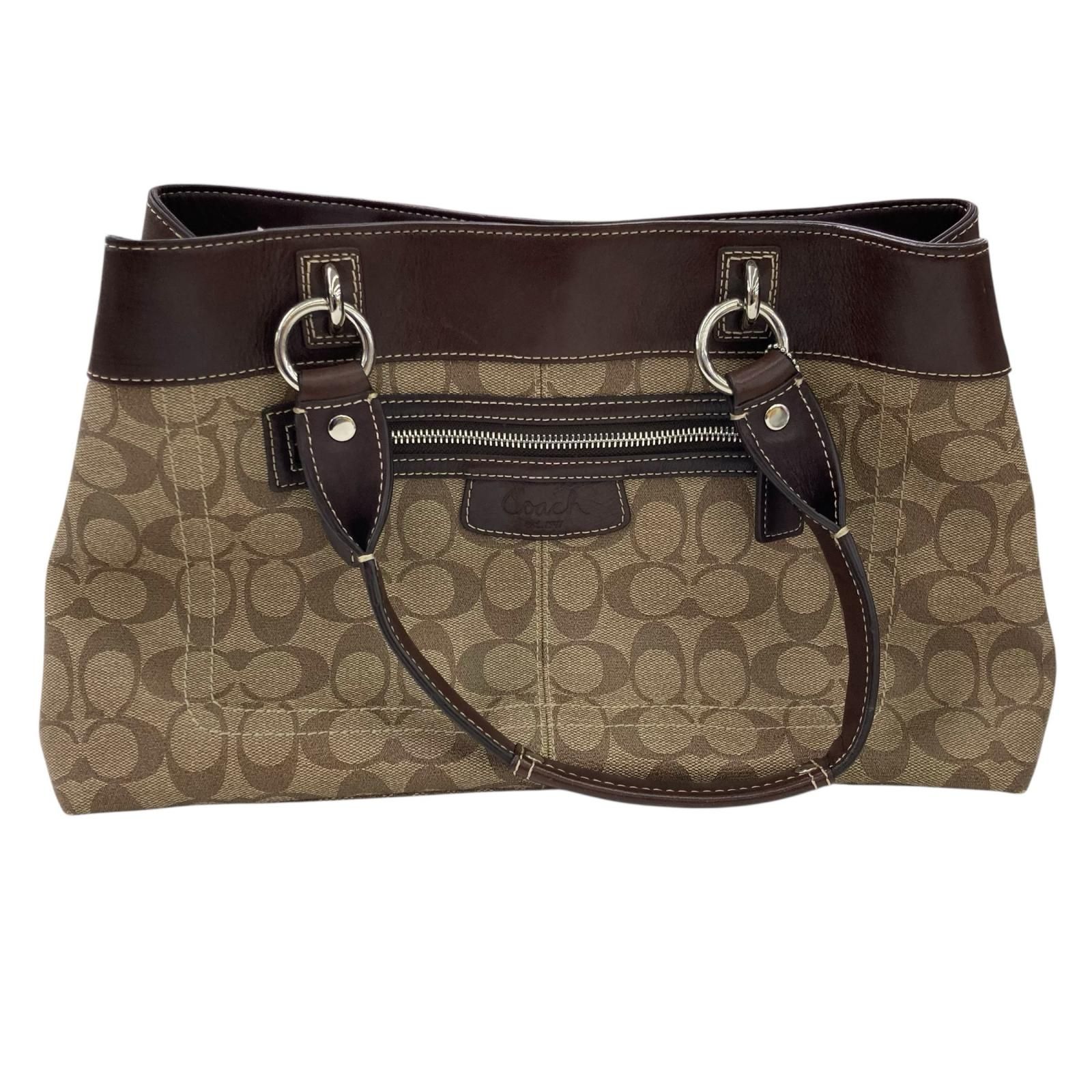 186005 現状品 COACH コーチ ハンドバッグ ブラウン系 - メルカリ