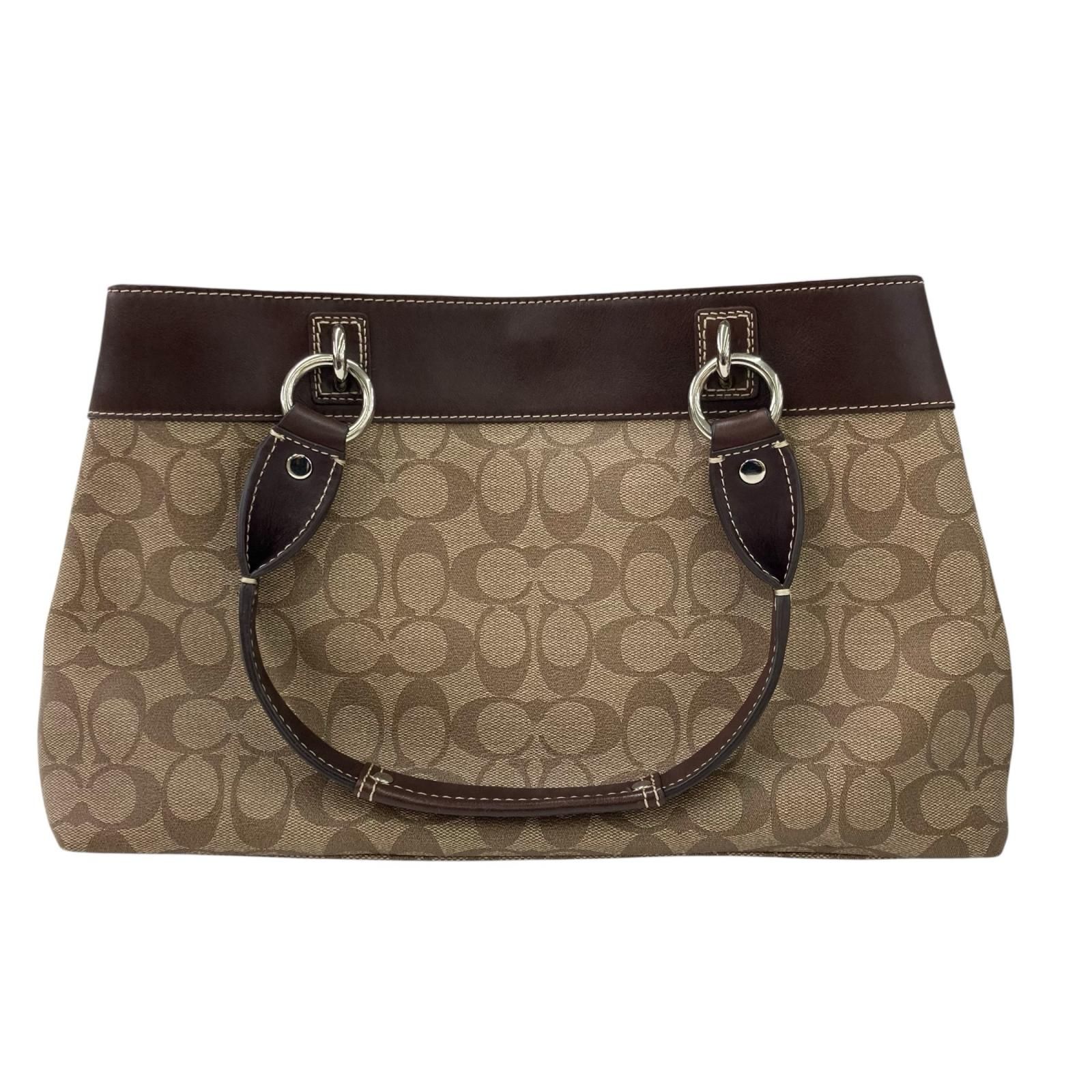 186005 現状品 COACH コーチ ハンドバッグ ブラウン系 - メルカリ
