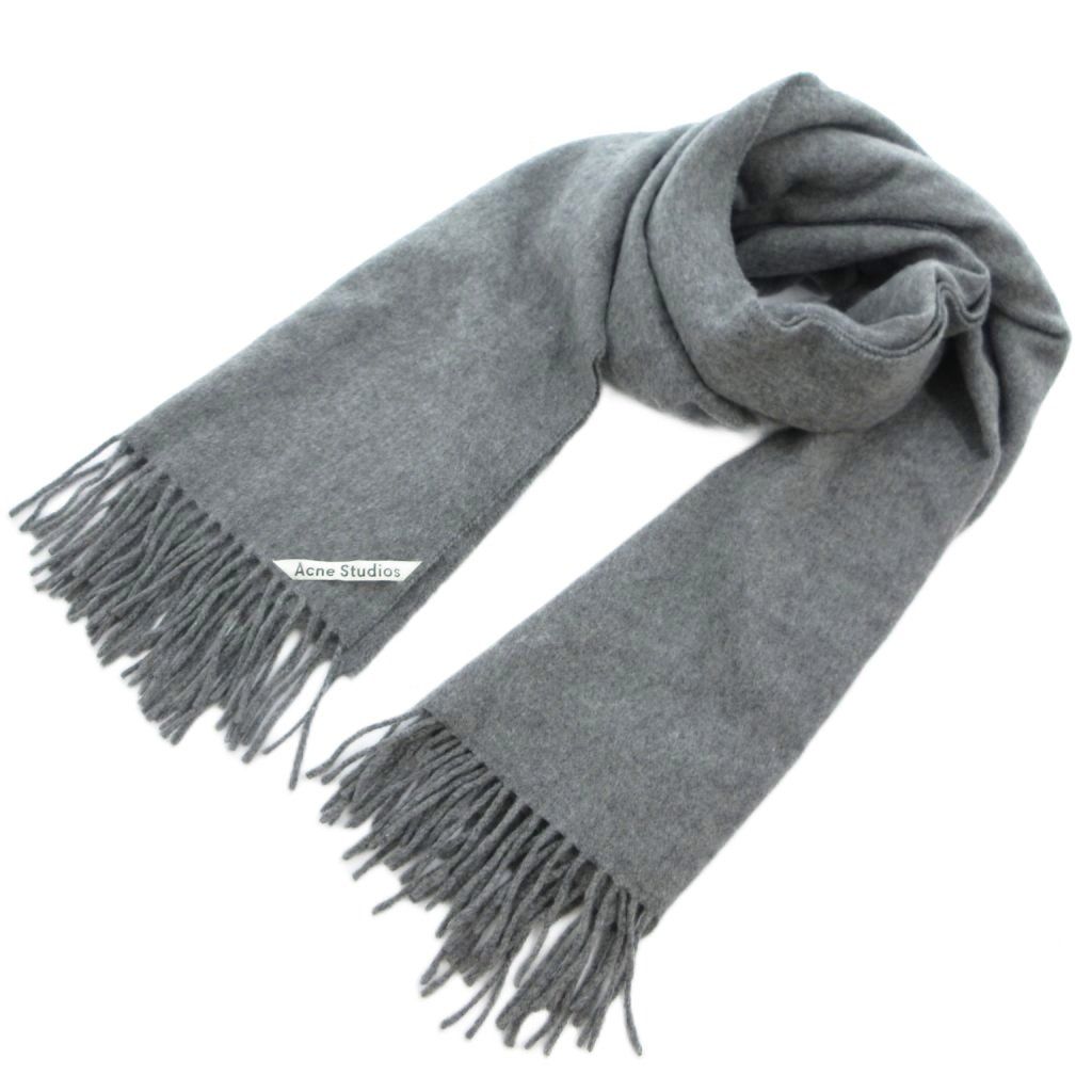 アクネ ストゥディオズ Acne Studios 美品 マフラー ウール フリンジ グレー 200×70cm ■GY19 /TQ