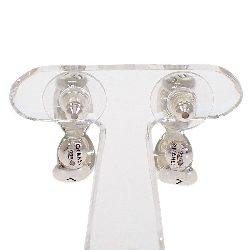 シャネル CHANEL ロゴ フープ ピアス シルバー925 レディース
