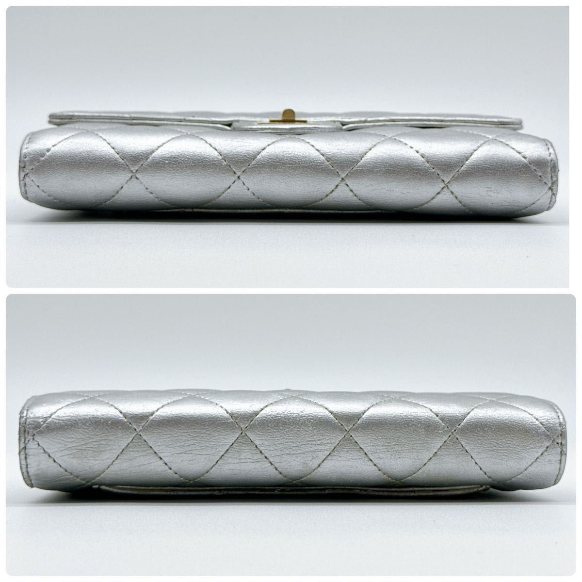 美品 CHANEL シャネル マトラッセ 2.55 ラムスキン ゴールド金具 長
